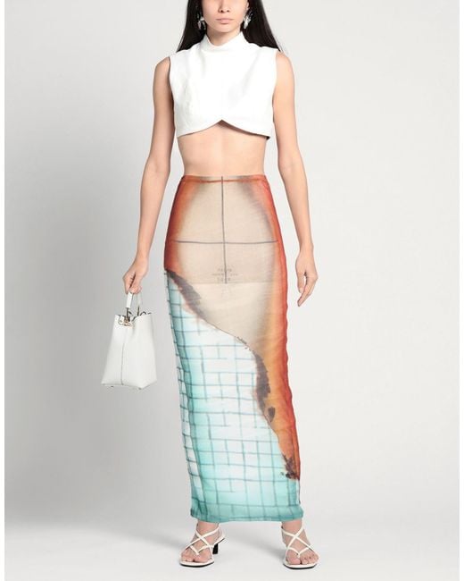 Jean Paul Gaultier Blue Maxi Skirt Polyamide