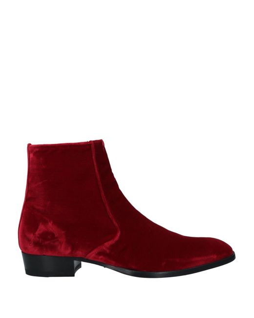 Saint Laurent Red Ankle Boots for men