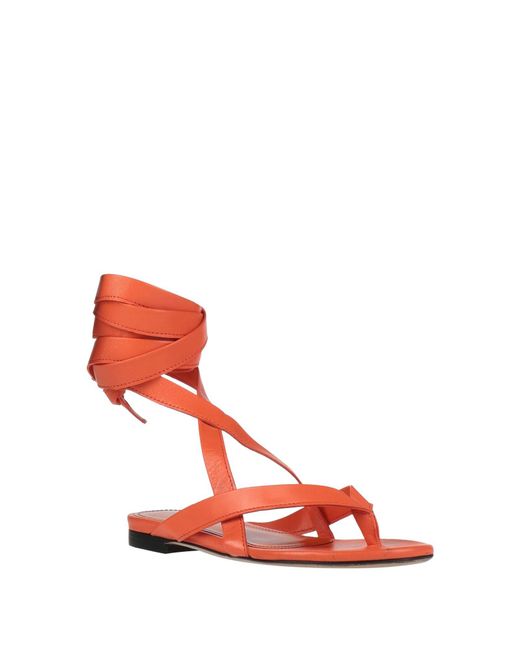 The Attico Red Thong Sandal Leather