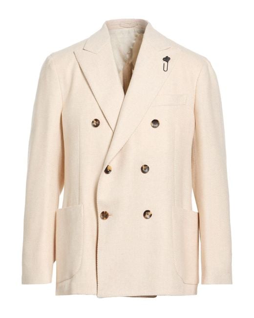 Lardini Natural Blazer Virgin Wool, Polyamide for men