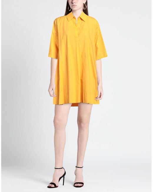 Roberto Collina Yellow Mini Dress Cotton