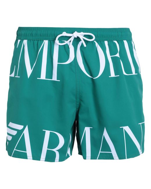 Emporio Armani Green Swim Trunks for men