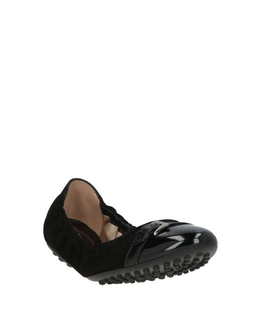 Tod's Black Ballet Flats Leather