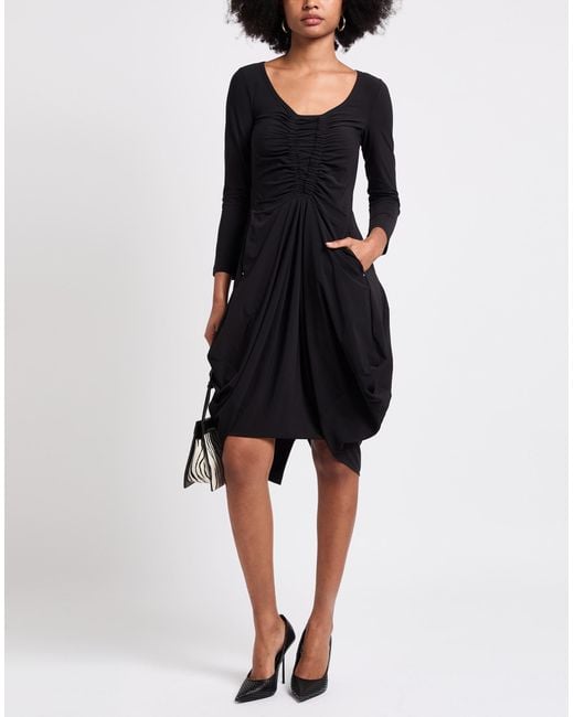 High Black Tech Midi Dress Nylon, Elastane