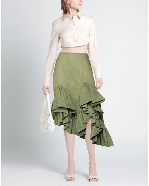 Marques'Almeida Green Midi Skirt