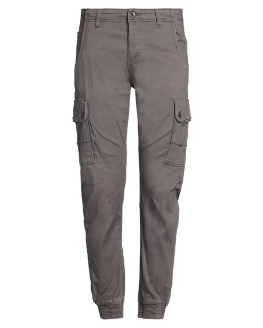 Jack & Jones Gray Pants Cotton, Elastane for men