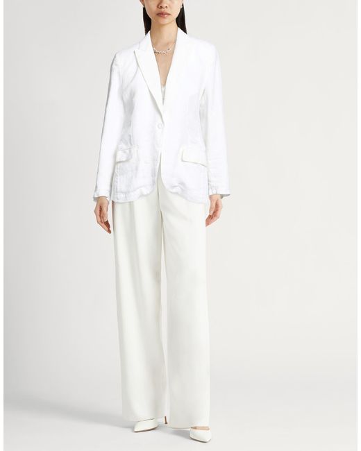 120% Lino White Blazer Linen