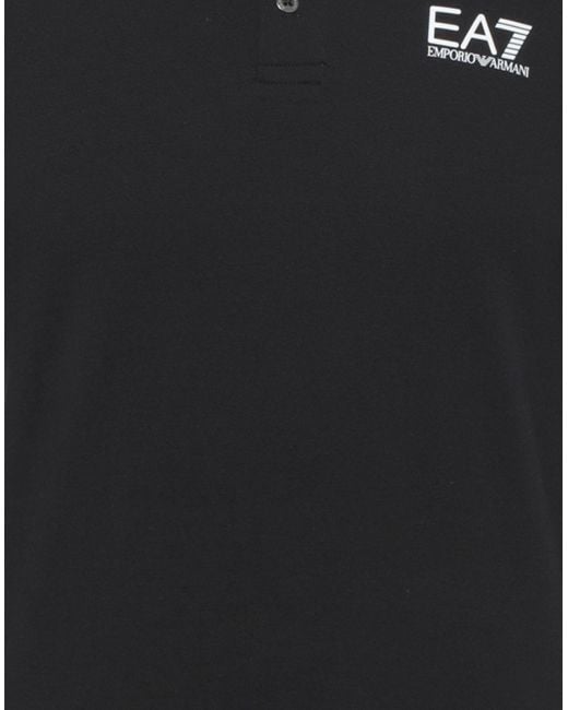 EA7 Black Polo Shirts for men