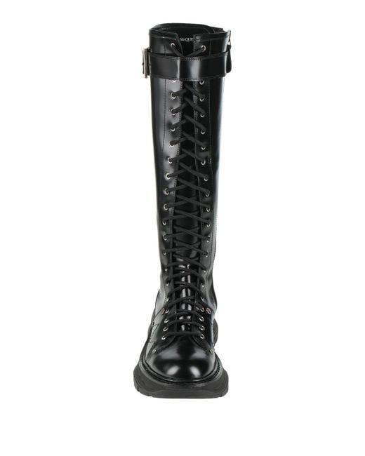 McQueen Black Boot Leather
