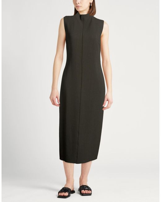 Antonelli Black Midi Dress Virgin Wool, Viscose