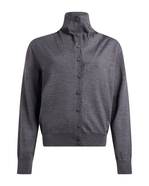Jil Sander Gray Charcoal Cardigan Wool