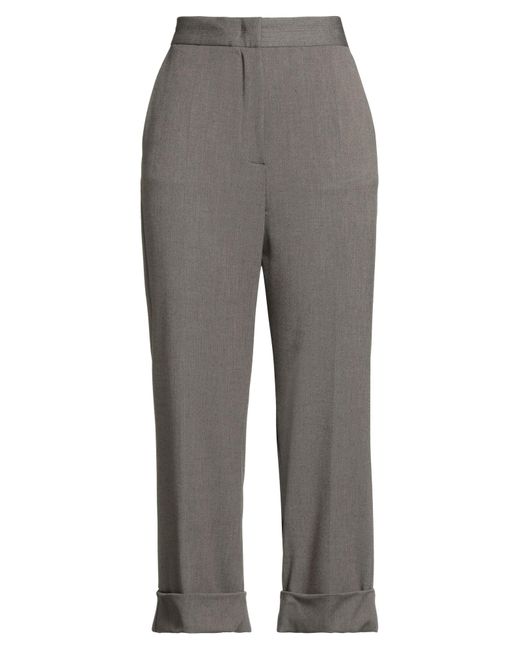 Caractere Gray Khaki Pants Polyester, Viscose, Elastane