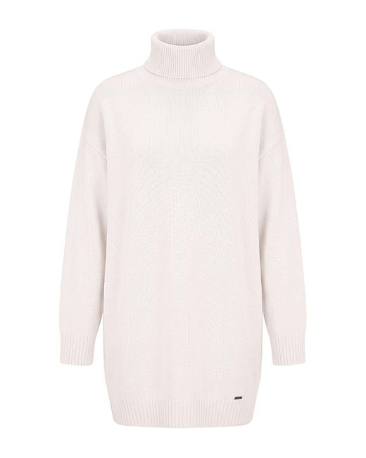 Kiton White Ivory Mini Dress Cashmere