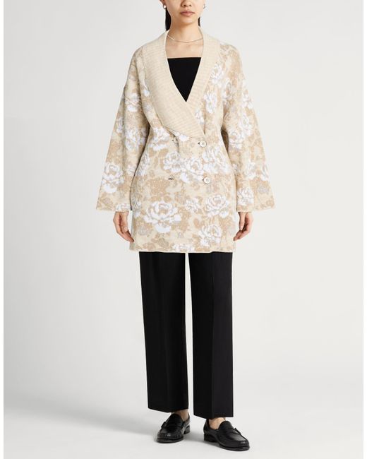 Blugirl Blumarine Natural Coat Acrylic, Viscose, Polyamide, Wool