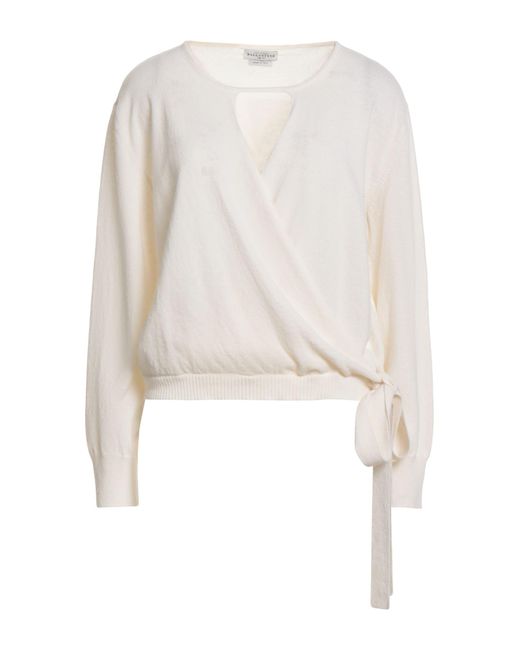 Ballantyne White Ivory Wrap Cardigans Wool, Cashmere