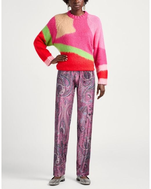 Gaelle Paris Red Pants Polyester, Elastane