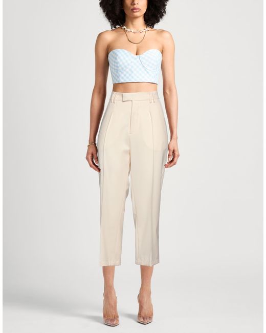 N°21 White Cream Pants Polyester, Wool, Elastane