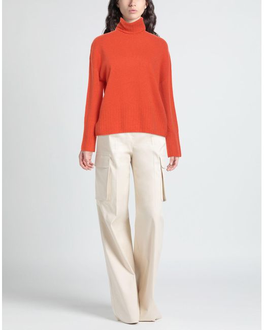 Aragona Orange Turtleneck Wool, Cashmere