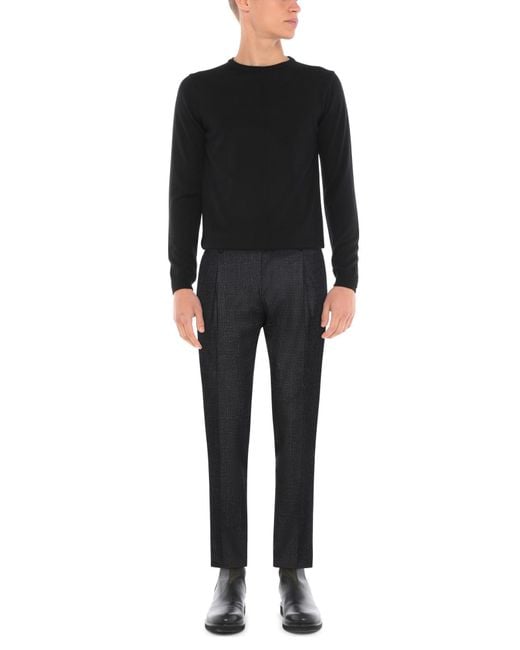 Brian Dales Gray Pants Cotton, Elastane for men