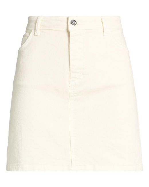 Rebel Queen Natural Ivory Denim Skirt Cotton, Elastane