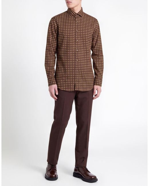 BASTONCINO Brown Shirt Cotton for men