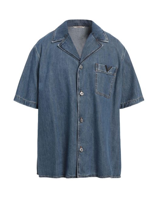 Valentino Garavani Blue Denim Shirt Lyocell, Cotton for men