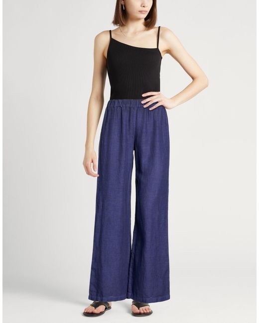 120% Lino Blue Midnight Pants Linen