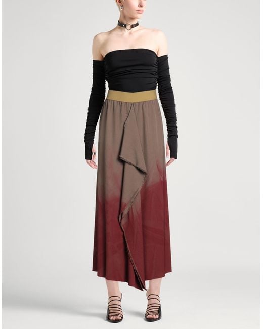 Uma Wang Purple Taupe Maxi Skirt Virgin Wool, Cotton