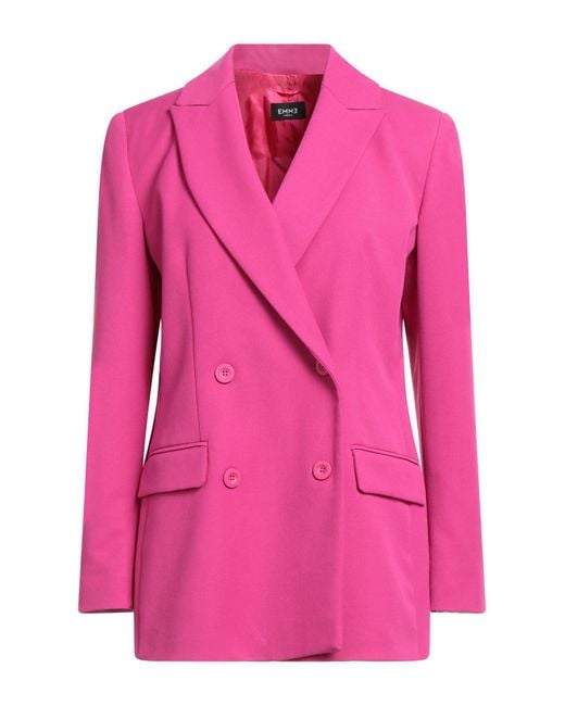 Marella Pink Fuchsia Blazer Polyester, Viscose, Elastane
