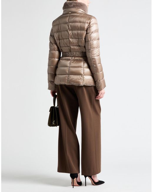 Herno Brown Iconico Taupe Puffer Polyamide, Polyester