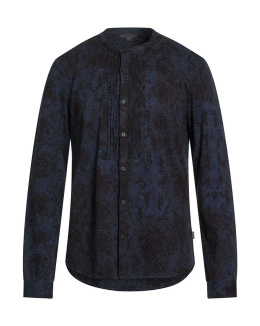 John Varvatos Blue Midnight Shirt Cotton, Polyester for men