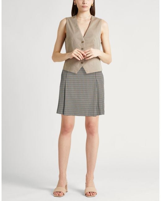 Tory Burch Gray Mini Skirt Polyester, Elastane
