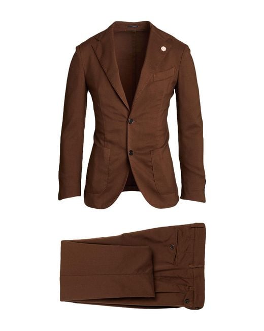 Lardini Brown Suit Wool for men
