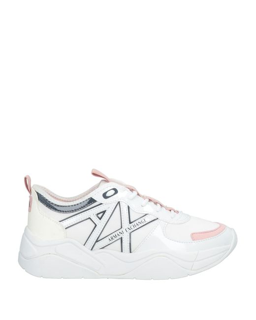 ARMANI EXCHANGE White Sneakers Polyester, Polyurethane