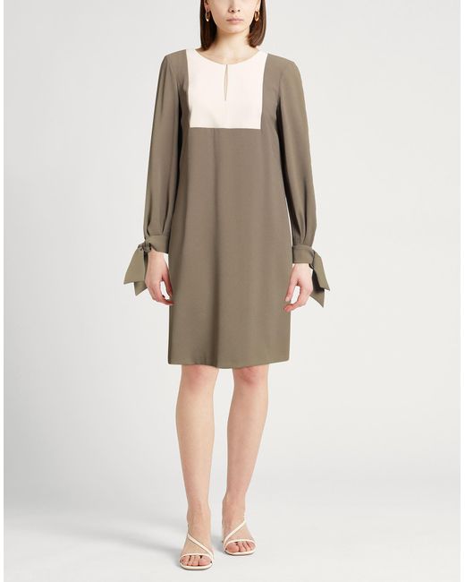 Paule Ka Natural Khaki Mini Dress Triacetate, Polyester