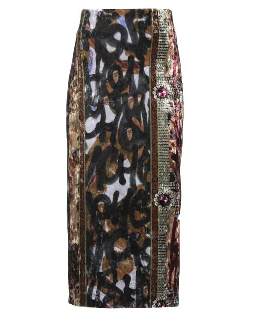 Pierre Louis Mascia Black Midi Skirt Polyester, Elastane