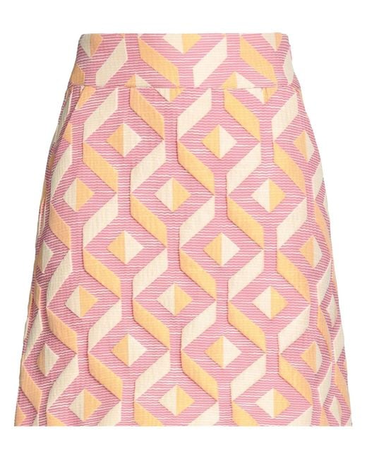 Niu Pink Mini Skirt Polyester, Cotton, Polyamide