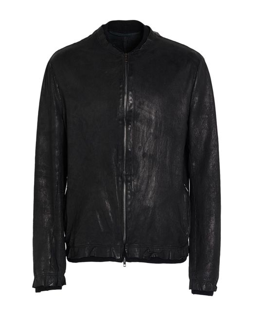 Salvatore Santoro Men's Black Jacket Ovine Leather - www
