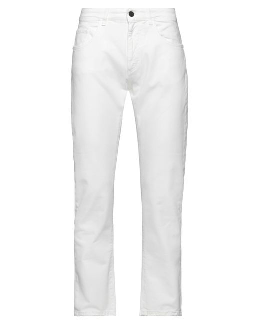 Frankie Morello White Denim Trousers for men