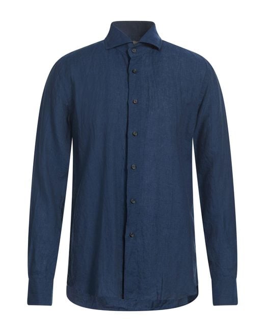 Xacus Blue Shirt Linen for men