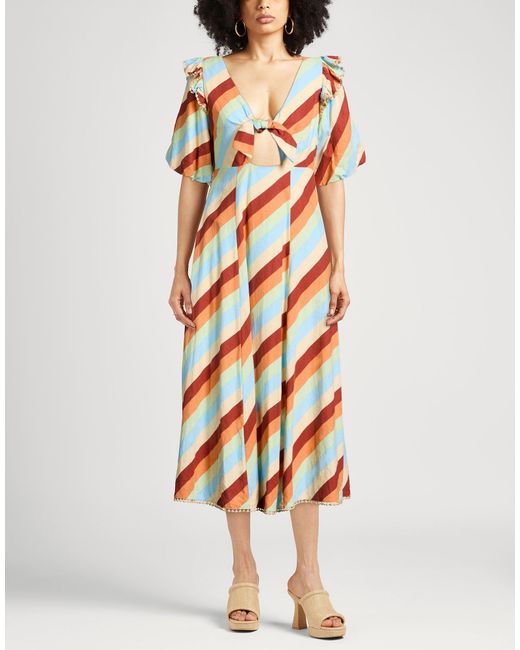 Kitri Orange Midi Dresses