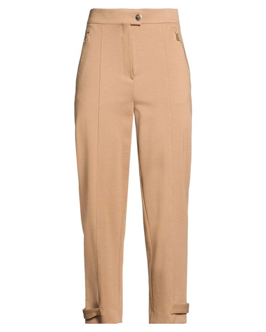 Paolo Pecora Natural Camel Pants Viscose, Polyamide, Elastane