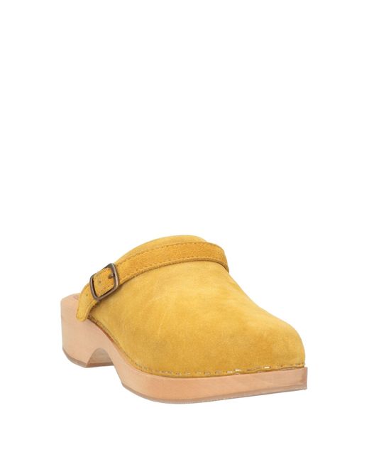 Re/done Yellow Mules & Clogs Leather