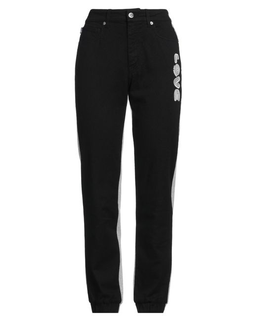 Love Moschino Black Pants Cotton, Elastane