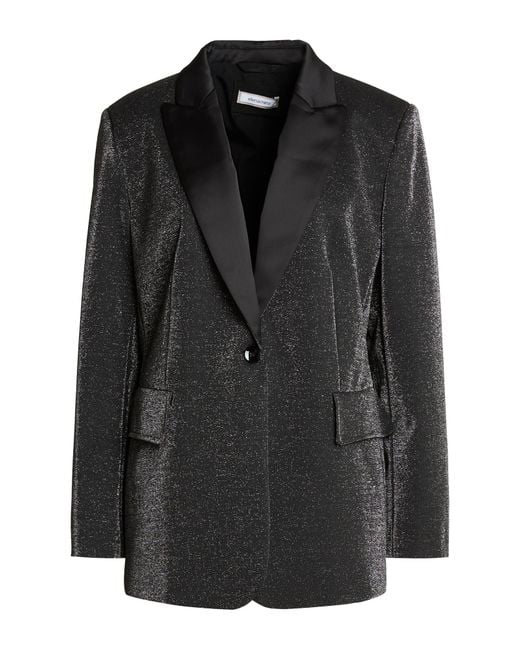 Elena Miro Black Blazer Polyester, Metallic Fiber, Elastane