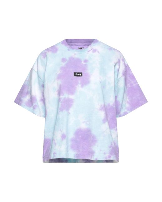 Obey Cotton T-shirt in Lilac (Purple 