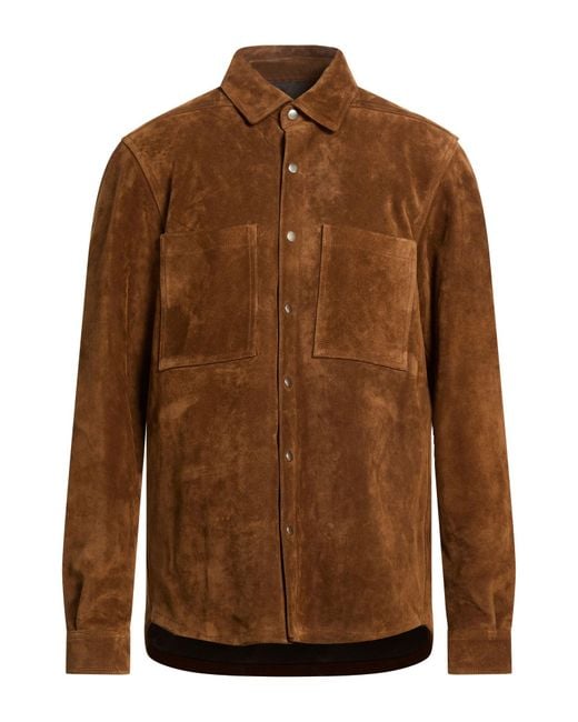Rick Owens Brown Jacket Calfskin for men