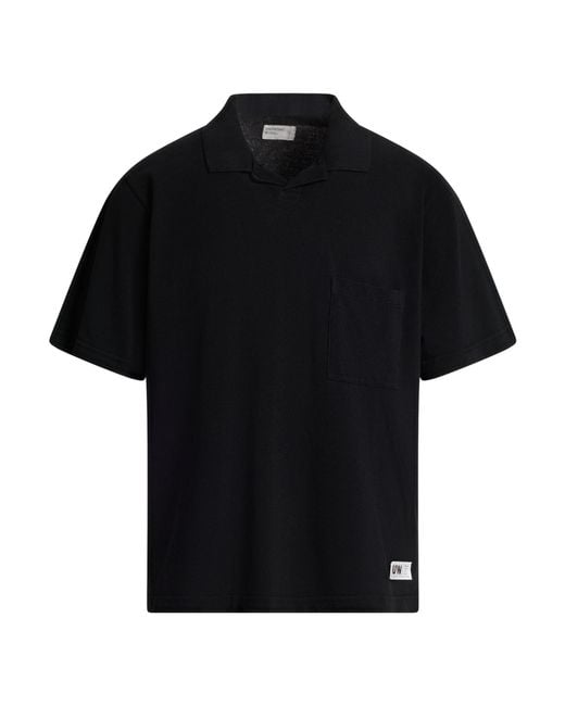 Universal Works Black Polo Shirt Cotton for men