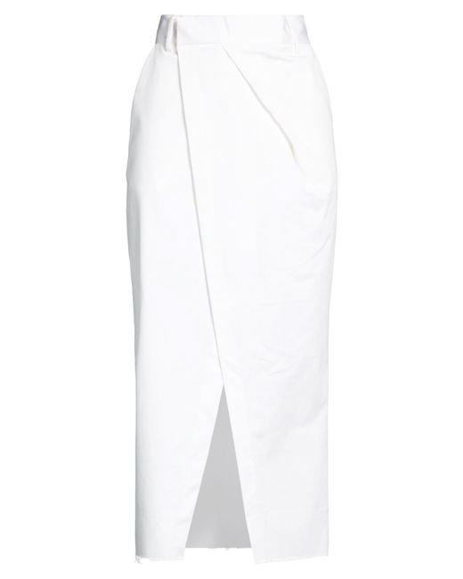 THE M.. White Midi Skirt Cotton, Elastane