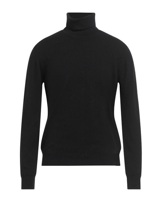 Alpha Studio Black Turtleneck Cashmere for men